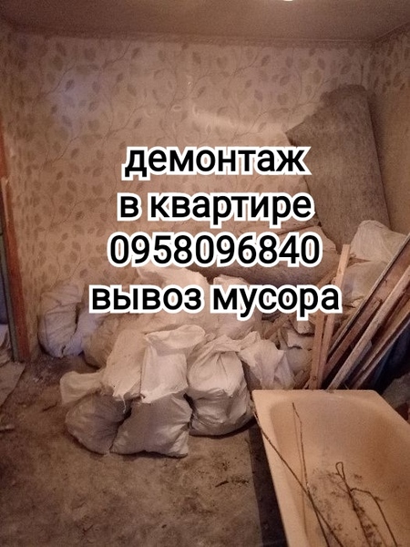 Демонтаж стен, стяжки, штукатурки , плитки. Вывоз мусора, Київ на aviso.ua