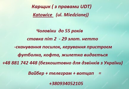 карщик на логістичний склад  ( з правами UDT)