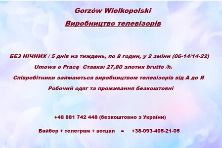    Gorzów Wielkopolski    Виробництво телевізорів