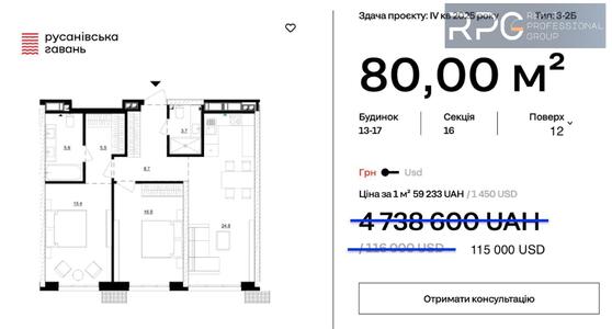 Продам квартиру ЖК Русановская Гавань Київ, Євгена Маланюка вул.