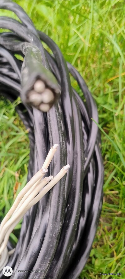 Кабель алюмінієвий чотирьох жильний 4*3мм,38метрів.Виробництво срср.