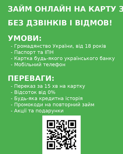 Швидкі онлайн-кредити та мікропозики по всій Україні