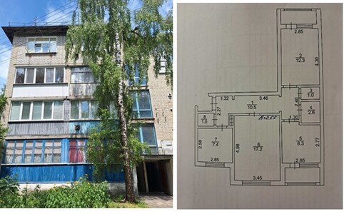 Продається трикімнатна квартира