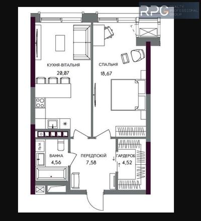 1-к квартиру 55м² в ЖК А136 Highlight Tower Палац України