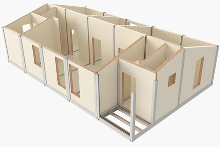 Будiвельники на завод модульних будинкi в Естонiю