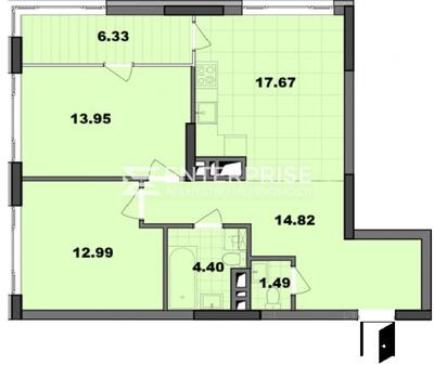 Продаж 2-кімнатної квартири в ЖК «Діброва Парк» вул. Некрасова, 12А
