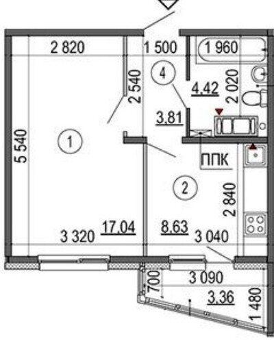 Функціональна та зручна однокімнатна квартира коло м. Харківська
