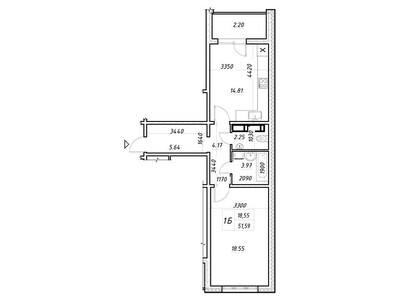 Продам 51.59 кв.м ул.Коноплянская ЖК Навигатор-2 Минский массив