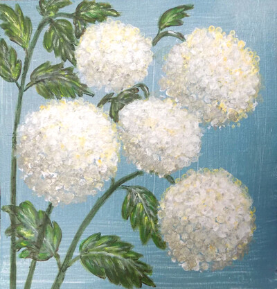 Картина авторская *Калина *. Акрил, картон, 20 * 30 см