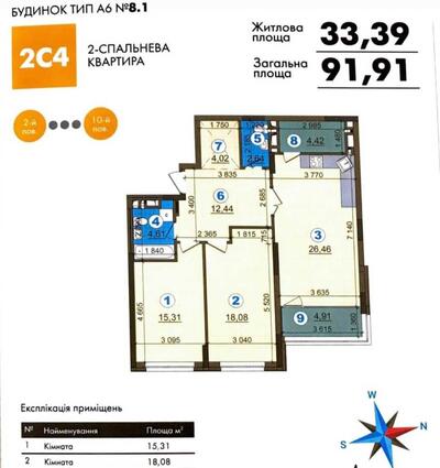 Продам 2-к квартиру Київ, Подільський, Олександра Олеся вул., 2Б