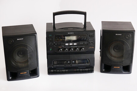 Двокасетний музичний центр SONY колонки, FM, CD, касетний