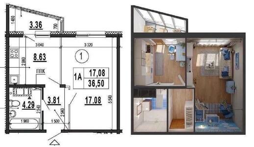 Продам 1-кімнатну квартиру, вулиця Гмирі Бориса, д.22, Дарницький район, Київ