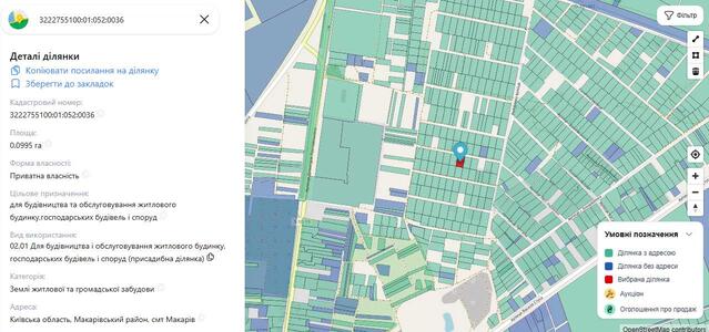Продам ділянка під житлову забудову Бучанський, Макарів, Вадима Собка 11
