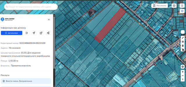 Ділянка 1,41 га в межах села, фасад,свій,,6 км. від Києва.