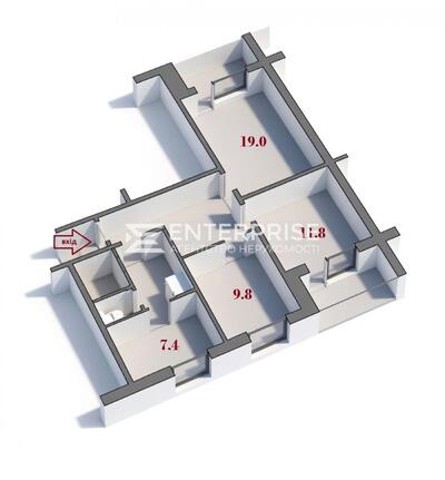 Без % 3-х кімнатна продаж  вул.Набережна газ, окремі кімнати Переяслав