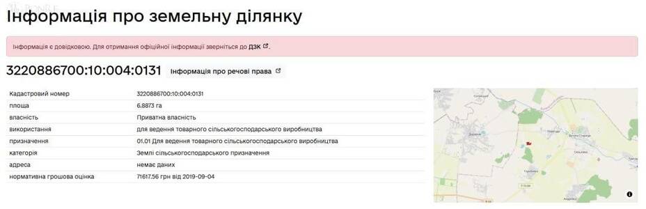 Продаж, Земельний Пай, 6.8873га, Київська обл., 4,5% річних
