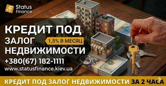 Финансирование под залог квартиры, дома или земельного участка в Киеве.
