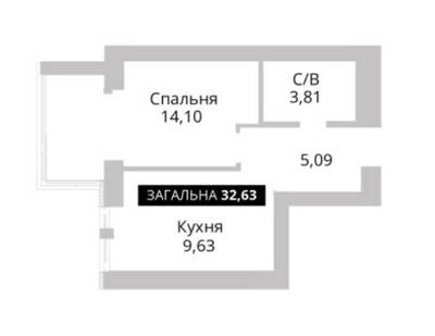Затишна однокімнатна квартира, 33м2, доступне розтермінування