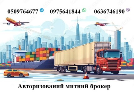 Авторизований митний брокер, митне оформлення: Авто, особисти речі, Т1, EORI, імпорт, експорт