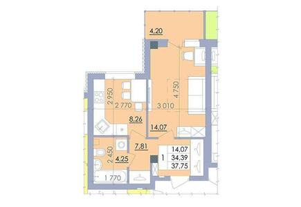 Найдешевша однокімнатна з комунікаціями в ЖК Пелюстковий!