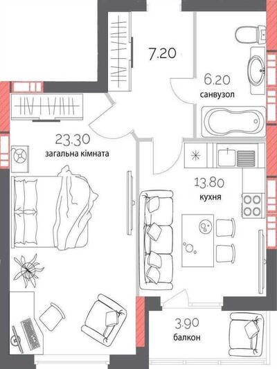 Сучасна 1-кімнатна квартира в новобудові Полтави — переуступка!