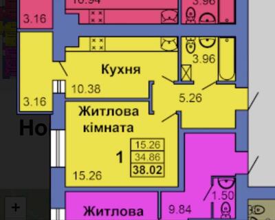 Однокімнатна квартира з АО на Садах