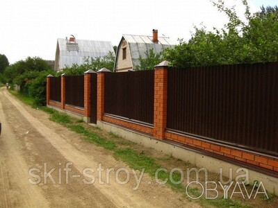 Забор из профнастила, евроштакетника, сруба металлического