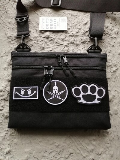 Сумка через плече 5dotsgear кордура з велкро патч панеллю липучкою поле для патчів шевронів на плече