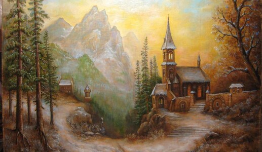 Картина - Церква в горах