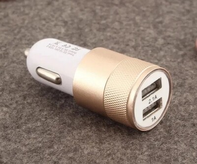 Автомобільний адаптер 2 USB перехідник 12/24 зарядка мобільника 5V у прикурювач CAR USB