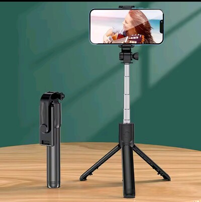 Потужний тримач, селфі палка до смартфона із Bluetooth кнопкою. Сумісний до iOS та Android!