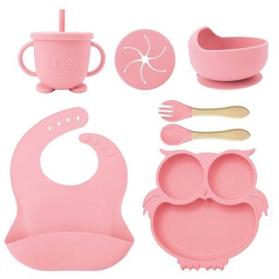 Набір силіконового посуду для дітей 6в1 на присосках.
