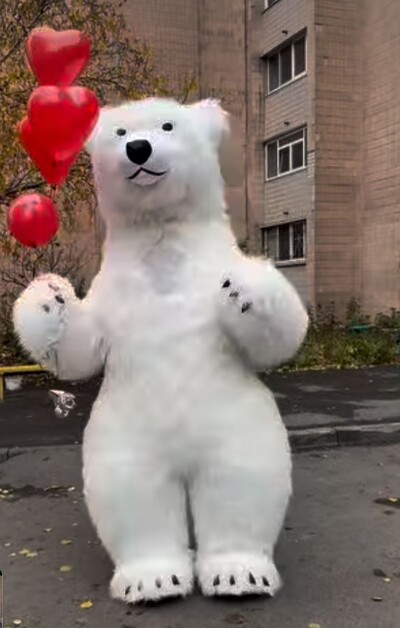 Белый медведь Измаил, Татарбунары,Болград.Заказать аниматор на праздник.