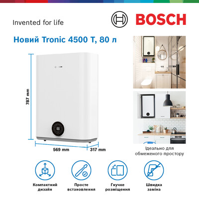 Электрический бойлер Bosch Tronic 4500 T TR4501 80 EBP (7736507298)
