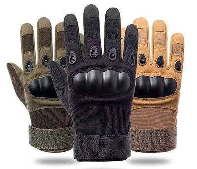 Тактичні військові повнопалі рукавиці з кісточками Олива Койот Чорні