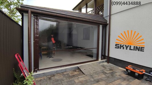 Прозорі пвх штори Мягкие окна Ролеты от ветра и дождя