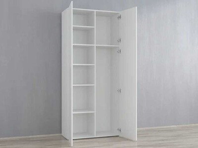 Шафа з полицями розпашна ля спальні, офісу прихожей Біла
