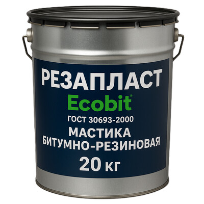 Мастика РЕЗАПЛАСТ Ecobit покрівельна для швів гумово-битумна ТУ 21-27-105-83 20 кг