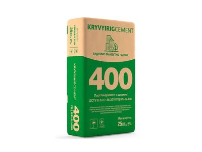 Портландцемент М400 ІІБ-Ш-400, мішок 25 кг