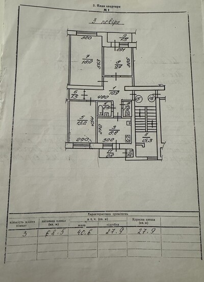 Продаж 3кім. квартири біля парку.