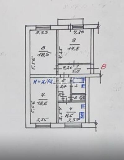 Продажа 3к кв сталинка метро Бот сад Павлово Поле