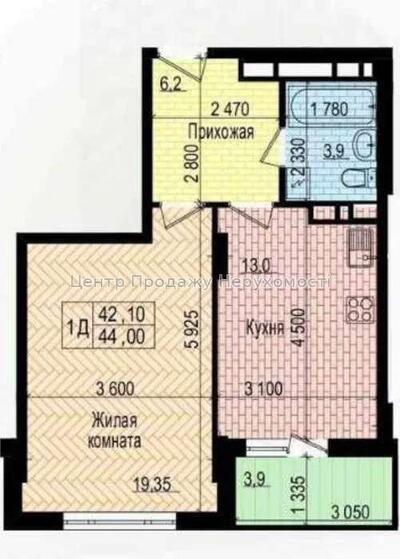 Центр Продажу Нерухомості продає 1 квартиру, в новобудові, будівельний