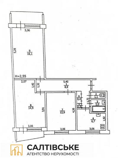 ИП-2935 Продам 3К квартиру на Салтовке Медкомплекс 626 м/р
