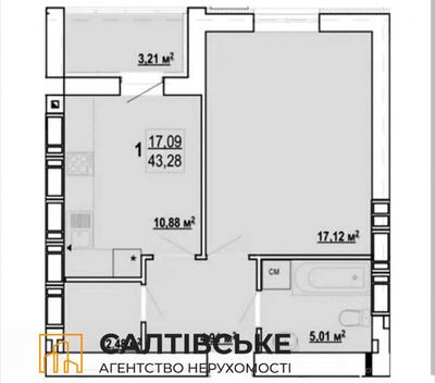 3815-ОВ Продам 1к квартиру 44м2 в новострое ЖК Гидропарк