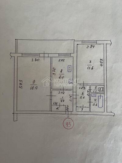 Продаж 2-х кімнатної квартири 54,1 м/кв., 606 мікр-н, Ціна 31500, торг