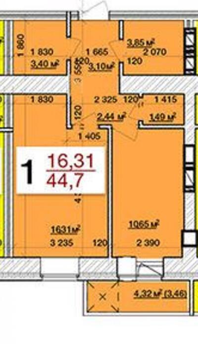 1 кімнатна квартира в ЖК Олімпійський