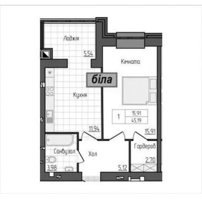 1 кімнатна квартира в ЖК Гранд Сіті Домбровський