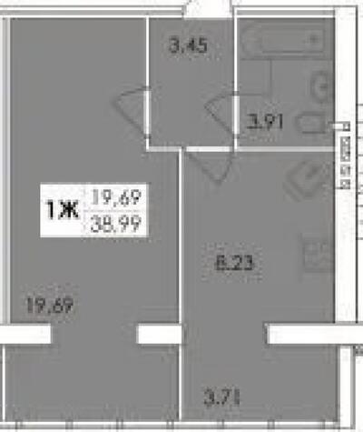 1 кімнатна квартира в новобудові