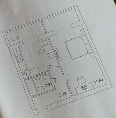 1 кімнатна в новобудові на низькому поверсі