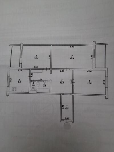 3 кімнатна квартира , ремонт капітальний 2025 року